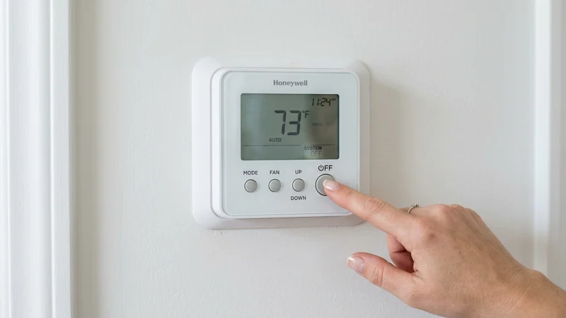 Shutting down residential HVAC air conditioning system to stop mold spore circulation in ducts